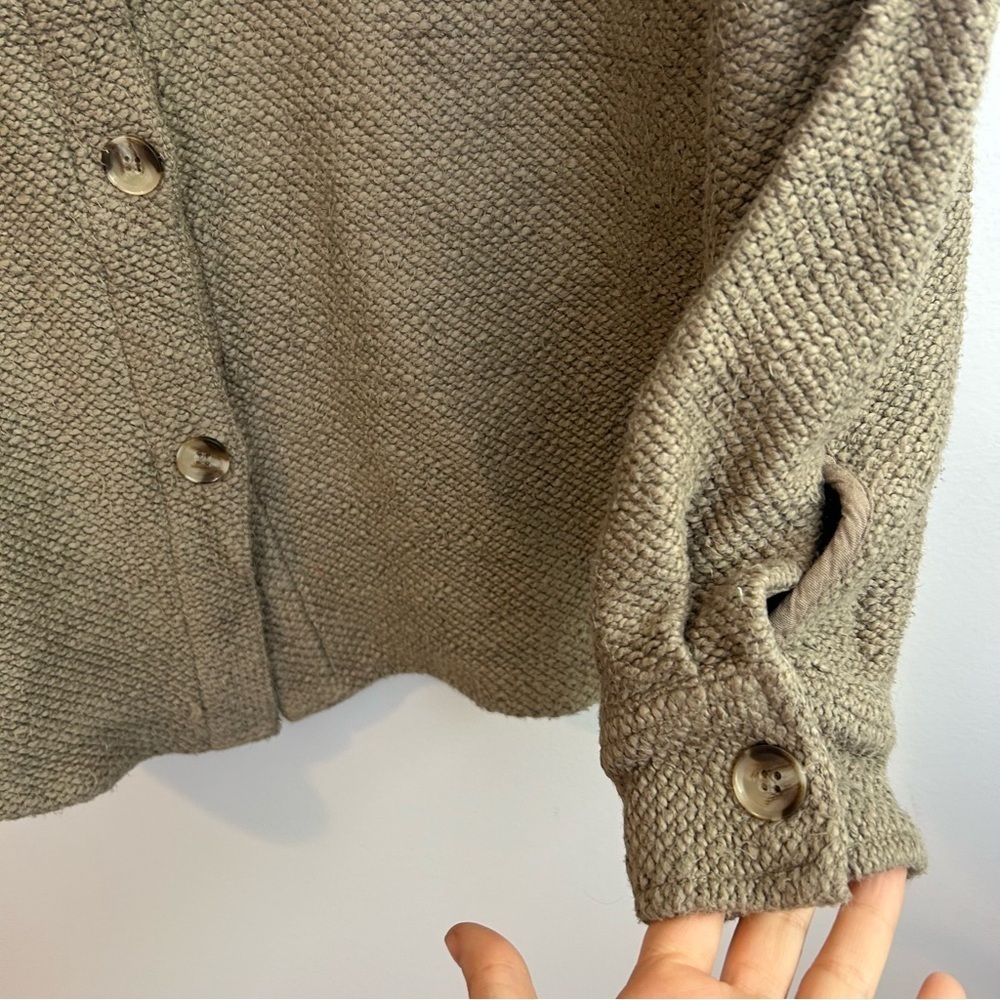 Anthropologie Knit Shacket Soft Brown Oversized Long Sleeve Button Down Size XS - Picture 10 of 13